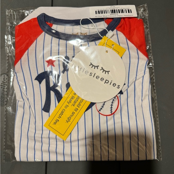 Little Sleepies All Star blue crescent zippy (little rookie) Newborn